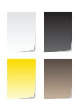 colorful paper for message, brown, white, yellow and black