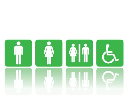 symbols for toilet, washroom, restroom, lavatory.