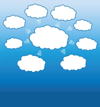cloud computing concepts background, data management diagram