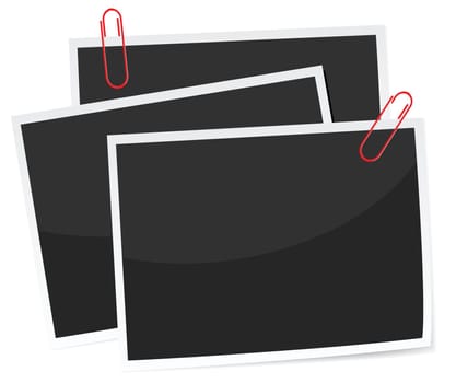 photographs attached by paper clips.