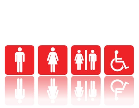 symbols for toilet, washroom, restroom, lavatory.