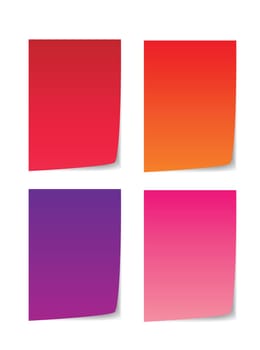 colorful paper for message, red, orange, purple and pink.
