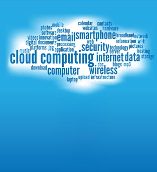 cloud computing concepts background, with copy space.