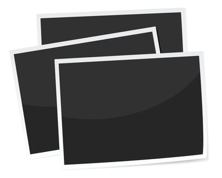 a stack of 3 photograph prints, replace with own image. realistic looking