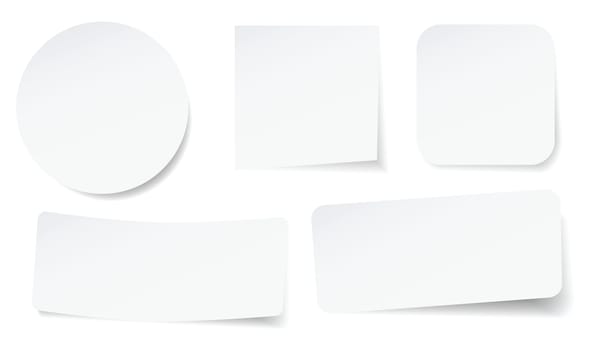 set of peeling stickers in different shape.