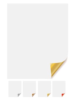 realistic paper page with corner curl effects.