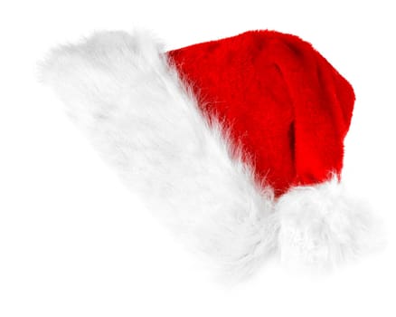 santa&#039 s hat over white background