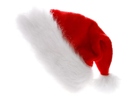 santa&#039 s hat over white background