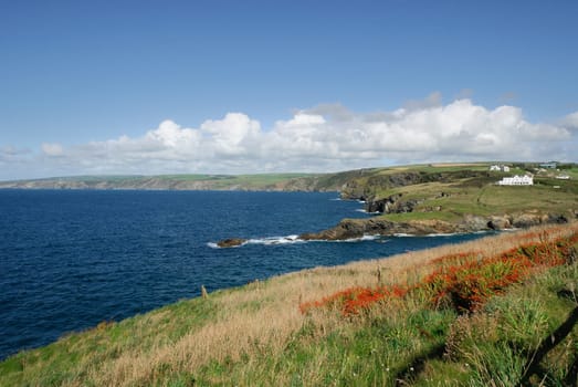 view of the coast of port isaac in cornwall