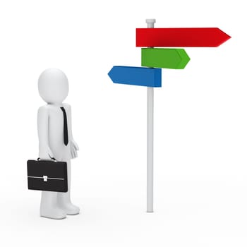 3d business man team choice colorful way