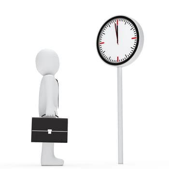 3d business briefcase stand for a clock