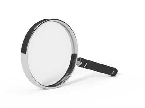 3d magnifying glass less chrome black handle