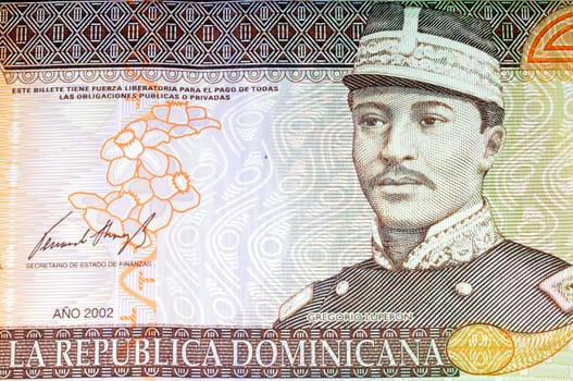 Twenty Peso Note Of The Dominican Republic Close Up