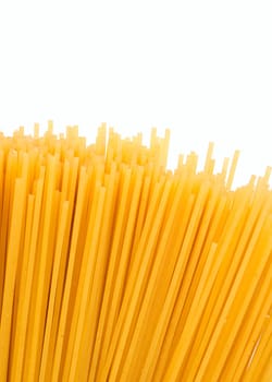 Background - Detail of Raw Spaghetti on White Background