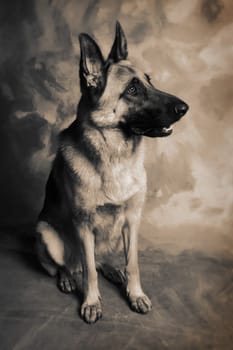Dog portrait of german shepherd or guard dog