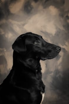 black labrador dog. portrait of pet animal