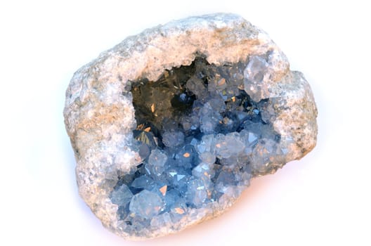 Single isolated geode of Celestite (or Celestine) mineral