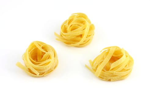 Tagliatelle, isolated a white background