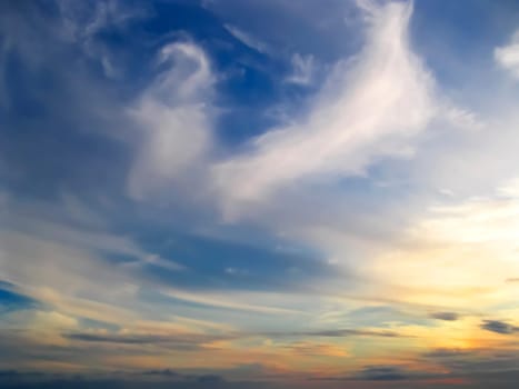 Evening sky with veil clouds