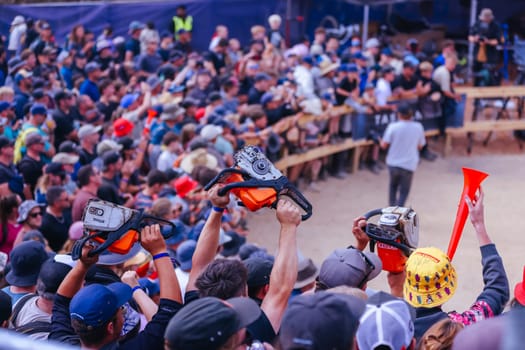 MAYDENA, AUSTRALIA - FEBRUARY 08: Atmosphere during the finals of Red Bull Hardline Tasmania on February 8, 2025 in Maydena, Australia.
