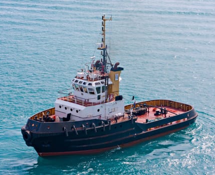 A tugboat  in the ocean