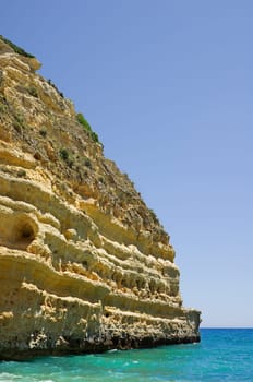 Typical rock formation in the Algarve in southern Portugal