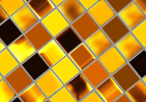 Glossy and golden mosaic background