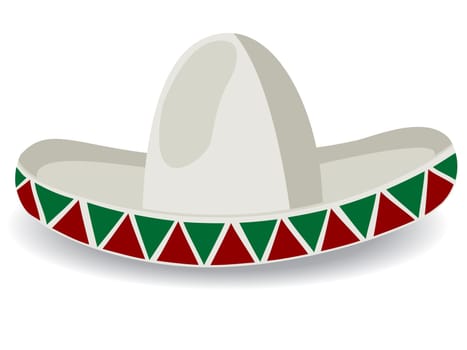 Sombrero, mexican hat, isolated and grouped objects over white background