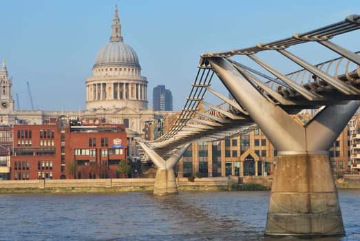 Millenium bridge and St Pauls cathedral