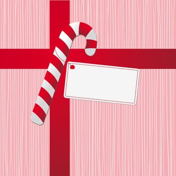 Candy cane with card