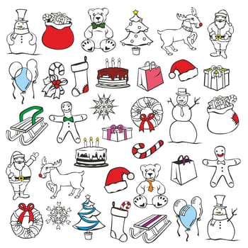 vector illustration of christmass items