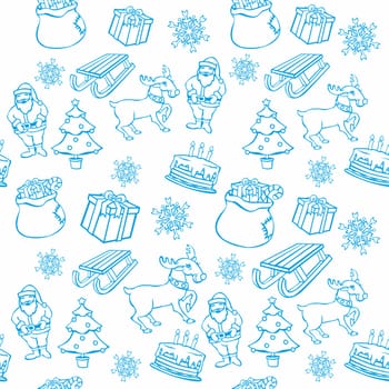 vector illustration of seamless background with christmass items