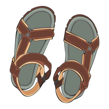 illustration of isolated summer shoes