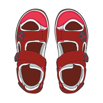 illustration of isolated summer shoes
