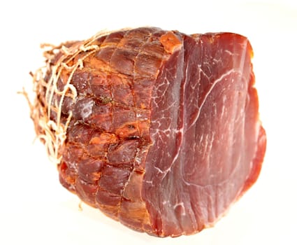 French ham (Noix de jambon), isolated on white