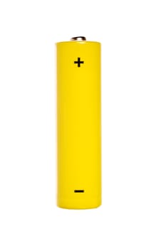 Yellow battery isolated on white background
