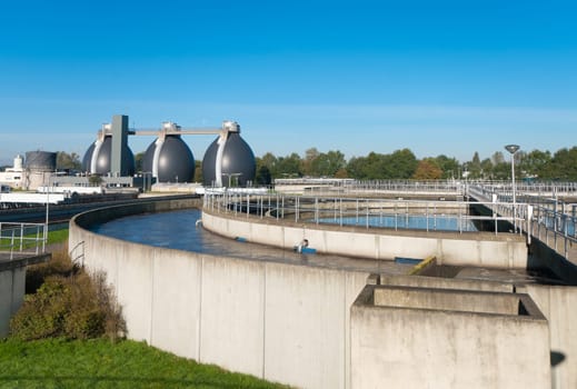 sludge digestion installation on a waste water plant. Here is methane produced and used for the energy supply for the plant