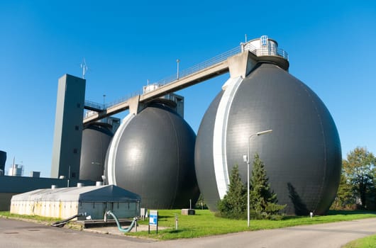 sludge digestion installation on a waste water plant. Here is methane produced and used for the energy supply for the plant