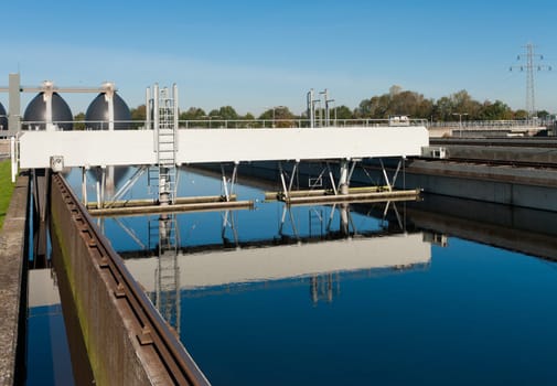 bassin where the wasted water is being filtered