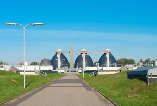sludge digestion installation on a waste water plant. Here is methane produced and used for the energy supply for the plant