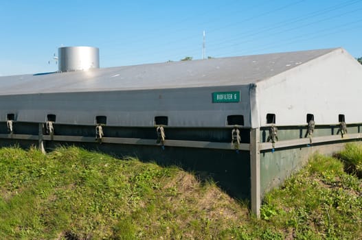 biofiltration installation on a waste water plant