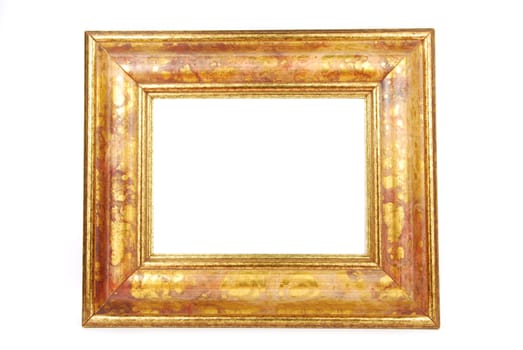 golden photo-frame isolated on white background