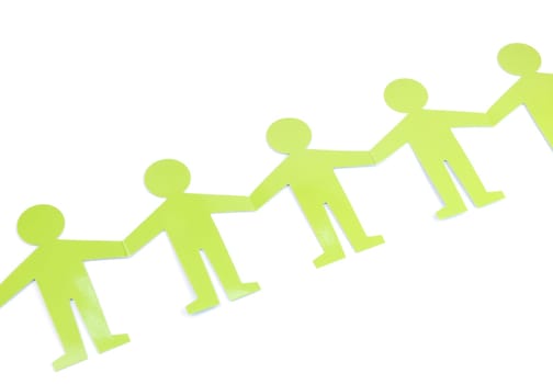 green figures representing people connected, concept for social networking