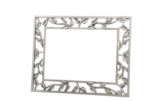 metal photo-frame isolated on white background