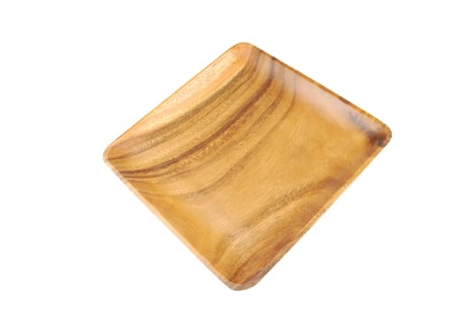squared wooden tray house object isolated on white background