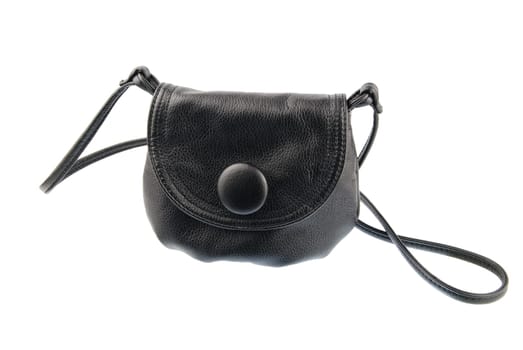 black woman leather bag isolated on white background