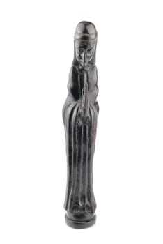 religious blackwood figurine of Virgin Mary isolated on white background