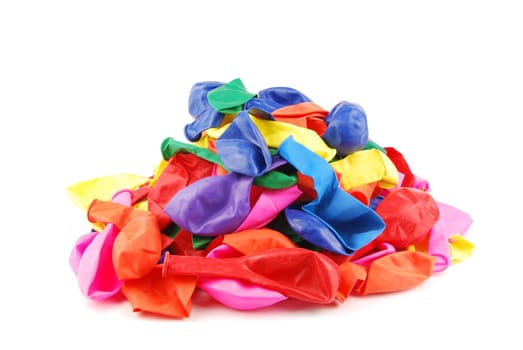 pile of colorful flat baloons (isolated on white background)