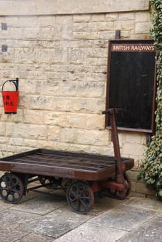 antique british objects at a train station in Winchcombe, Gloucestershire (United Kingdom)
