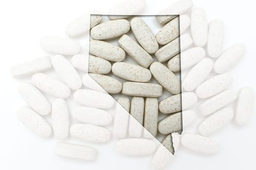 Outlined nevada with transparent background of capsules